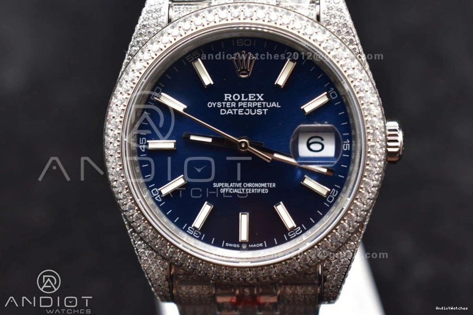 SportInspired Diamond Blue Stick DateJust Version Markers 41mm Best 897 JDF 0420